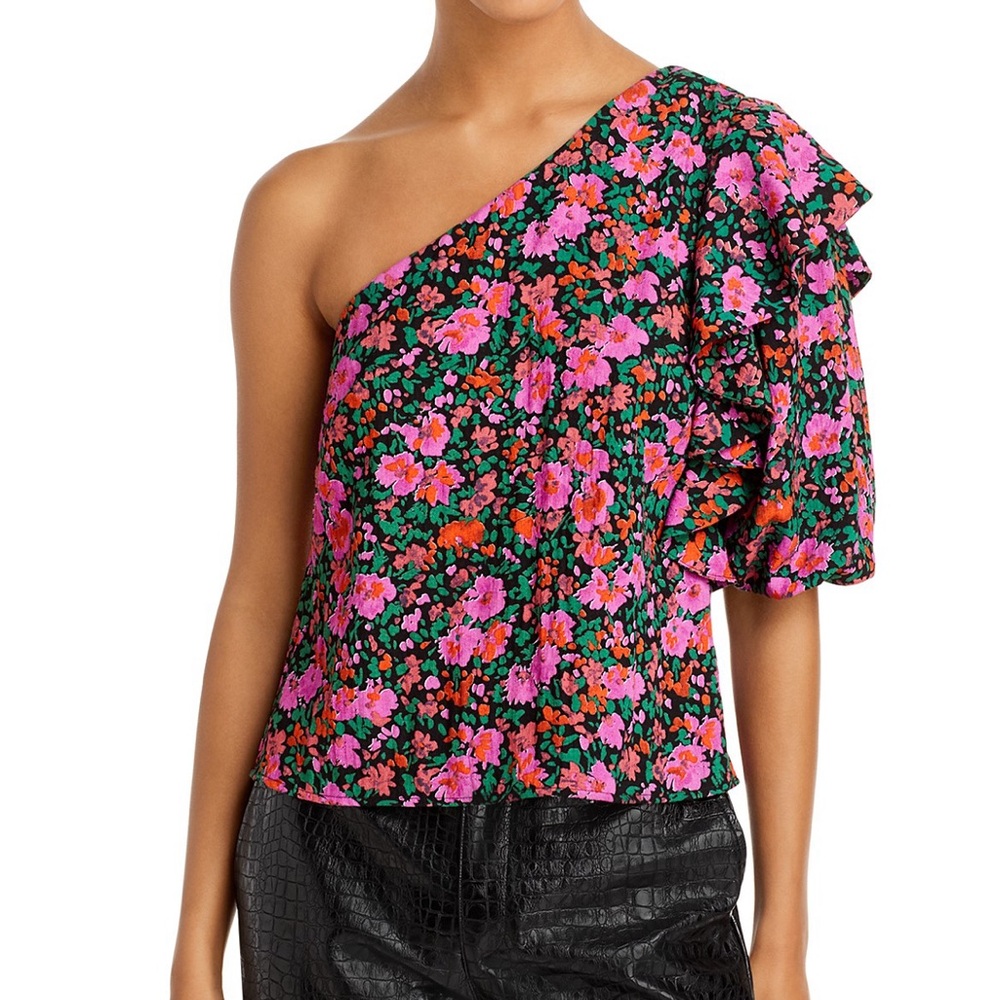 Floral Ruffle One Shoulder Top